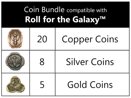 Top Shelf Gamer - Metal Coin Bundle compatible with Roll for the Galaxy™ (set of 33) For Discount